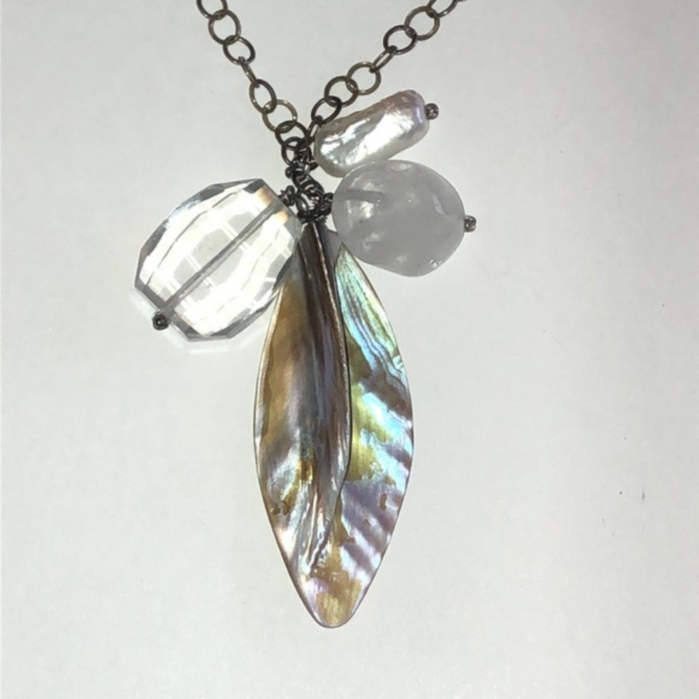 Elegant Multi Color Shell Glass Beaded Boho Pendant Necklace